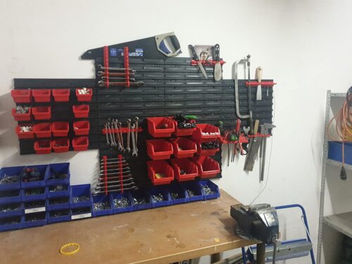 Stena na náradie 1560×780 mm – 47 boxov s držiakmi - organizér do dielne photo review