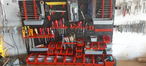 Stena na náradie 1560×780 mm – 47 boxov s držiakmi - organizér do dielne photo review