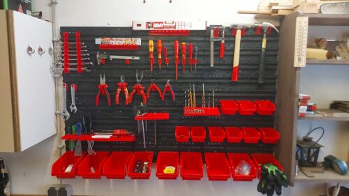 Stena na náradie 1560×780 mm – 47 boxov s držiakmi - organizér do dielne photo review