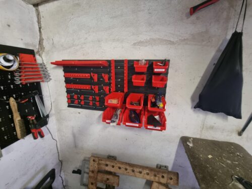 Stena na náradie 1560×780 mm – 47 boxov s držiakmi - organizér do dielne photo review