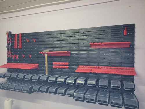 Stena na náradie 1560×780 mm – 47 boxov s držiakmi - organizér do dielne photo review