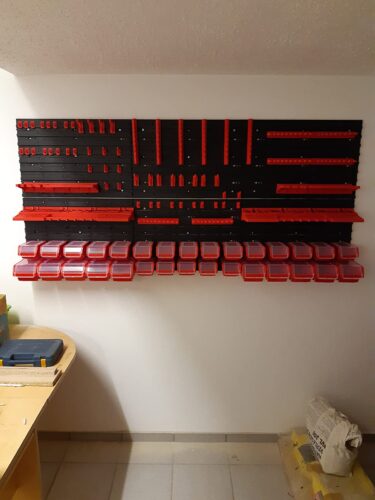 Stena na náradie 1560×780 mm – 47 boxov s držiakmi - organizér do dielne photo review