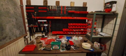 Stena na náradie 1560×780 mm – 47 boxov s držiakmi - organizér do dielne photo review