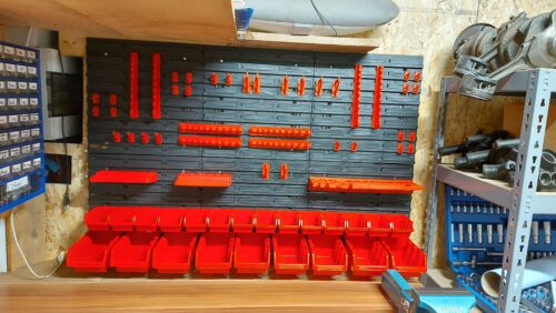 Stena na náradie 1560×780 mm – 47 boxov s držiakmi - organizér do dielne photo review