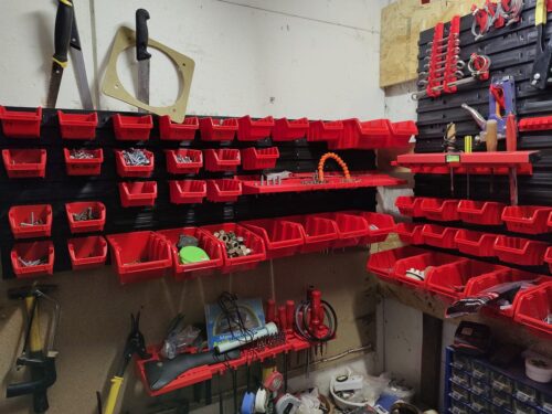 Stena na náradie 1560×780 mm – 47 boxov s držiakmi - organizér do dielne photo review