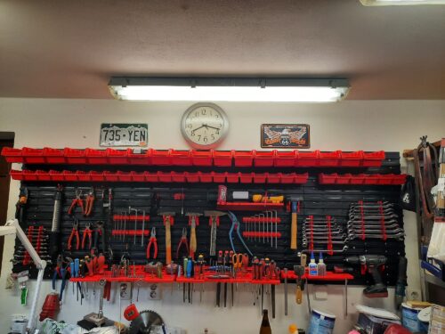 Stena na náradie 1560×780 mm – 47 boxov s držiakmi - organizér do dielne photo review